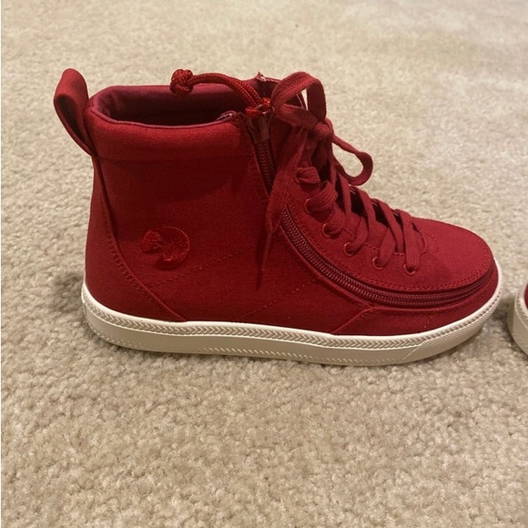 Billy Shoes Youth Size 4 Red High Top, Zip Around Closure - Picture 2 of 4